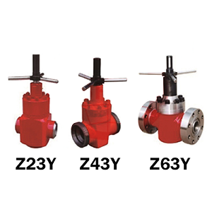 Z23Y, Z43Y, Z63Y series hard sealed mud gate valves