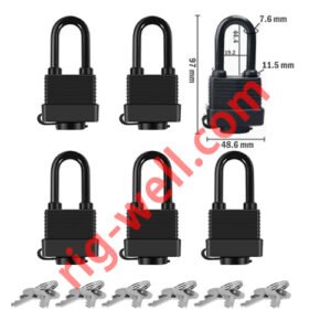 6Pack Waterproof Padlocks with 12 Keys