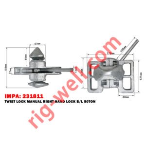 IMPA 231811 Twist Lock Right Hand Lock B/L 50 Ton