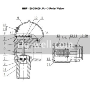 HHF-1300/1600 JA-3 Relief Valve Parts List