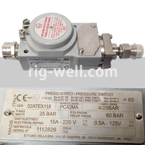 Ettore Cella Spa 02ATEX118 PCA2MA Pressure Switch