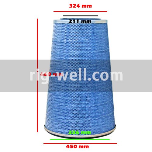 Air Filter 01BX-NW-SP Dimension 660MM L X 450/324MM OD X 336/211MM ID for Siemens SGT-300 intake