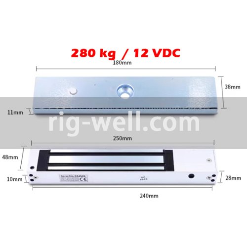 Electromagnetic Lock and Armature plate 600 lbs 12/24V