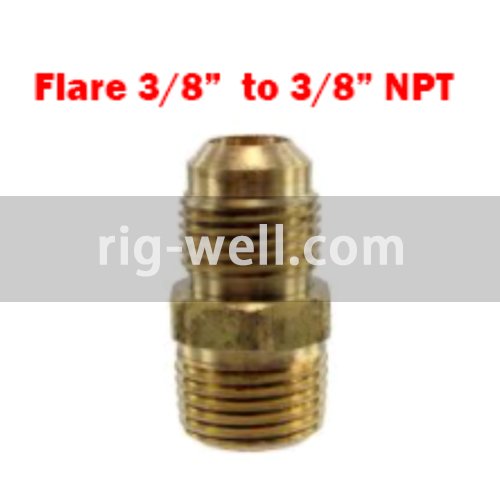 Flare adapter male (brass) 3/8 inch flare to 3/8 inch NPT