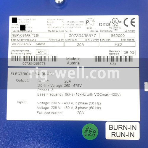 SERVOSTAR 620 S62000 Servo Drive