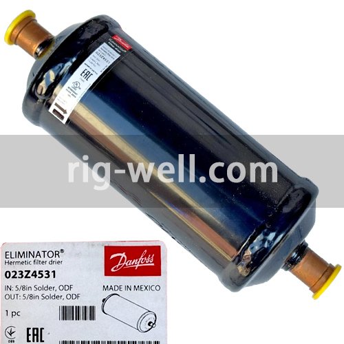 Danfoss 023Z4531 Hermetic filter drier, DCL, 30 cu.in., Steel Cu-plated